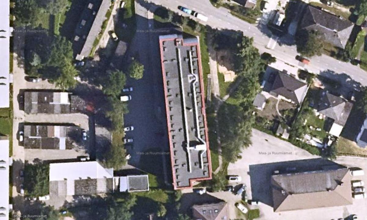 Rahu 8 sotsiaalmaja ja selle ümbruse ortofoto Tartus